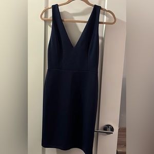 Alice and Olivia employed navy v-neck dress